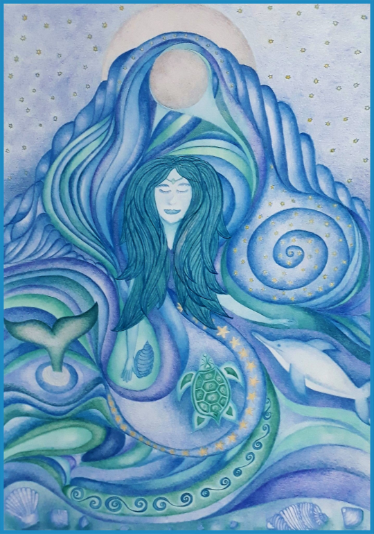 Potlood tekening Sterre der Zee Yemaya 30 bij 40 cm 2020.jpg